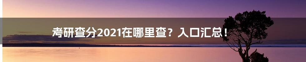 考研查分2021在哪里查?入口汇总!