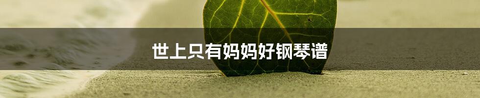 世上只有妈妈好钢琴谱