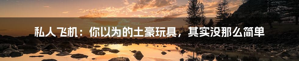 私人飞机:你以为的土豪玩具,其实没那么简单