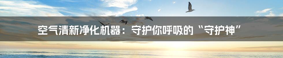 空气清新净化机器:守护你呼吸的“守护神”