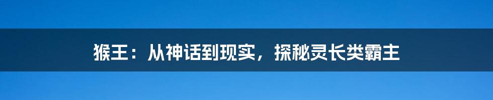 猴王:从神话到现实,探秘灵长类霸主