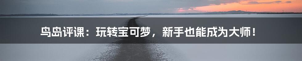 鸟岛评课:玩转宝可梦,新手也能成为大师!