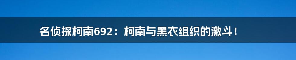 名侦探柯南692:柯南与黑衣组织的激斗!
