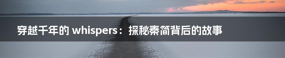 穿越千年的 whispers:探秘秦简背后的故事