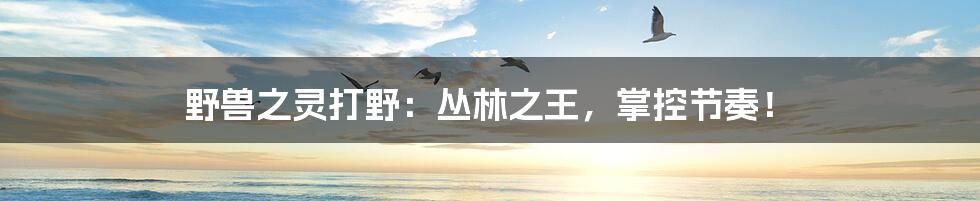 野兽之灵打野:丛林之王,掌控节奏!