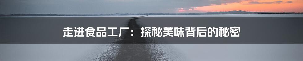 走进食品工厂:探秘美味背后的秘密