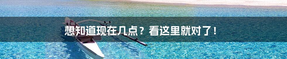 想知道现在几点?看这里就对了!