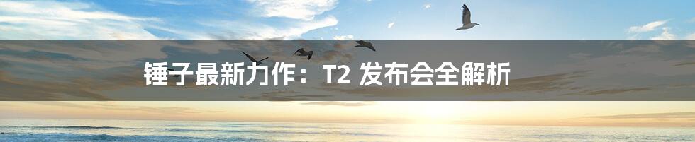锤子最新力作:T2 发布会全解析