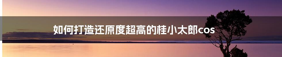 如何打造还原度超高的桂小太郎cos