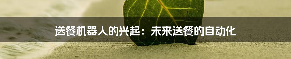 送餐机器人的兴起：未来送餐的自动化