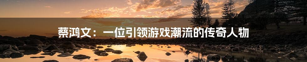 蔡鸿文:一位引领游戏潮流的传奇人物