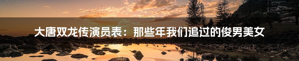 大唐双龙传演员表:那些年我们追过的俊男美女