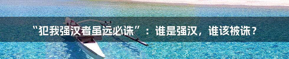 “犯我强汉者虽远必诛”:谁是强汉,谁该被诛?