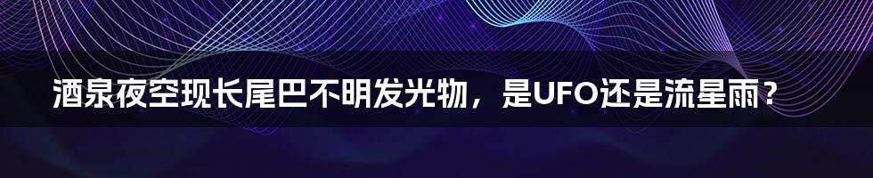 酒泉夜空现长尾巴不明发光物,是UFO还是流星雨?