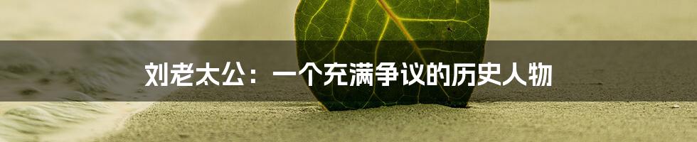 刘老太公:一个充满争议的历史人物