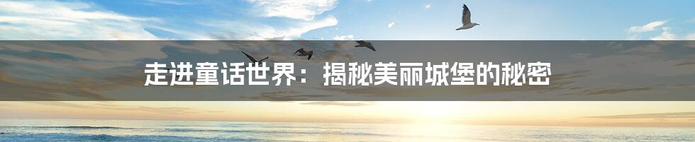 走进童话世界：揭秘美丽城堡的秘密