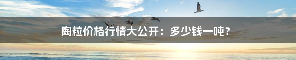 陶粒价格行情大公开:多少钱一吨?