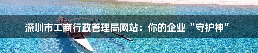 深圳市工商行政管理局网站:你的企业“守护神”