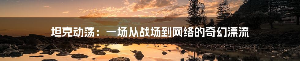 坦克动荡:一场从战场到网络的奇幻漂流
