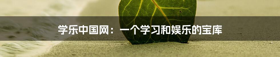 学乐中国网:一个学习和娱乐的宝库