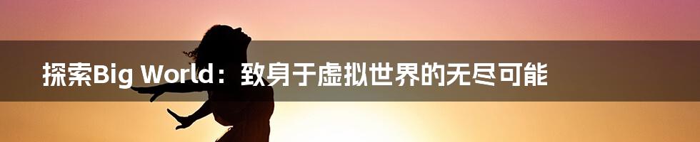 探索Big World:致身于虚拟世界的无尽可能