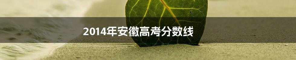 2014年安徽高考分数线