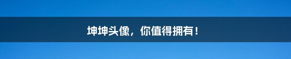 坤坤头像,你值得拥有!