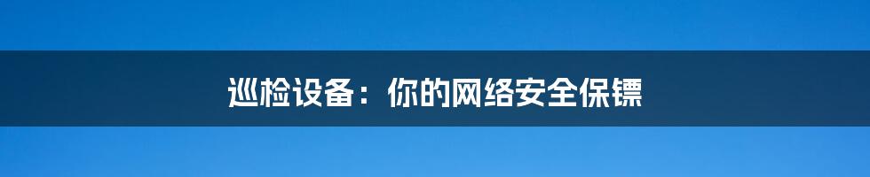 巡检设备:你的网络安全保镖