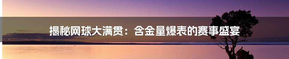揭秘网球大满贯：含金量爆表的赛事盛宴