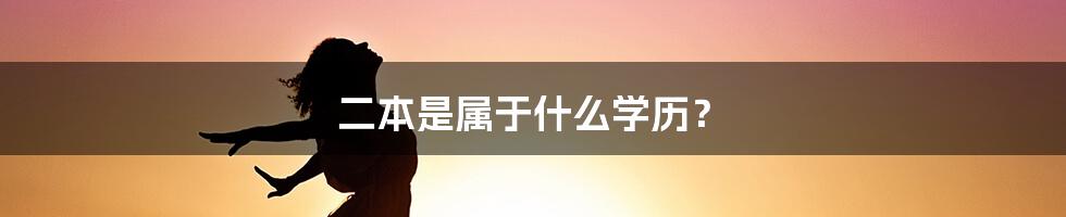 二本是属于什么学历?