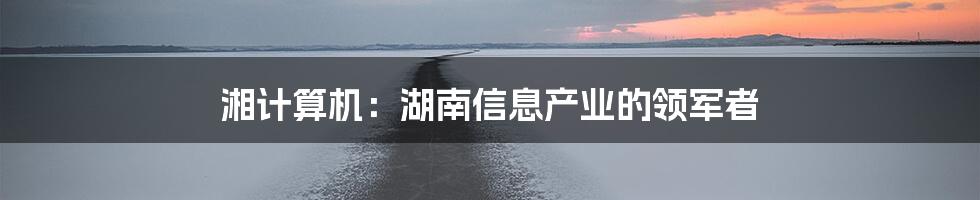 湘计算机:湖南信息产业的领军者