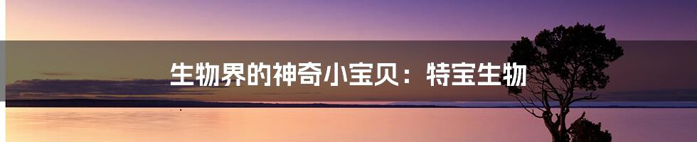 生物界的神奇小宝贝:特宝生物