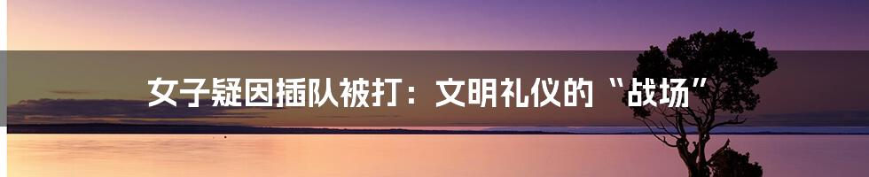 女子疑因插队被打:文明礼仪的“战场”