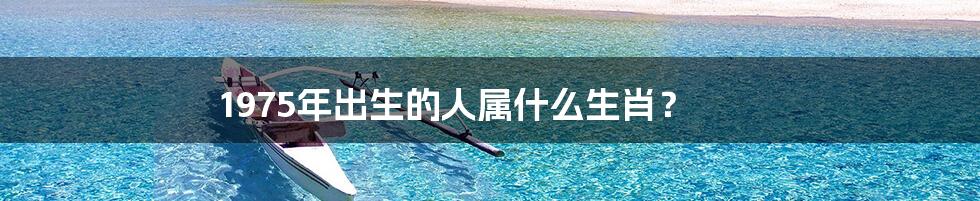 1975年出生的人属什么生肖?