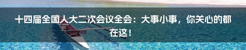 十四届全国人大二次会议全会:大事小事,你关心的都在这!