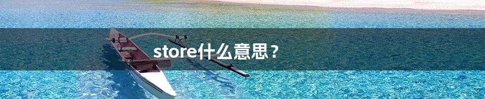 store什么意思?
