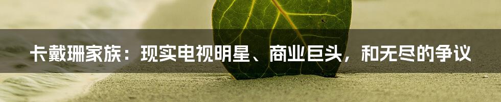 卡戴珊家族:现实电视明星、商业巨头,和无尽的争议