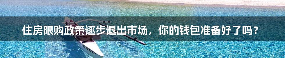 住房限购政策逐步退出市场,你的钱包准备好了吗?
