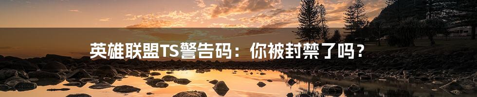 英雄联盟TS警告码:你被封禁了吗?