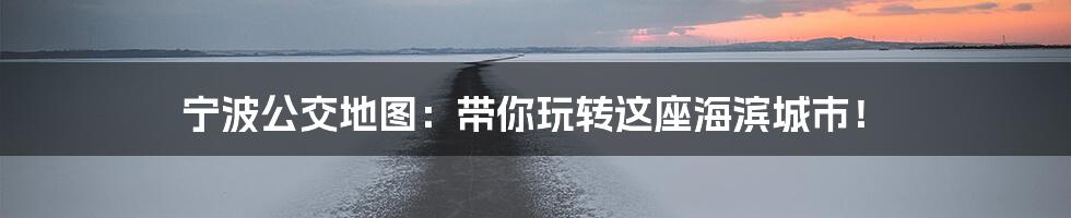 宁波公交地图:带你玩转这座海滨城市!