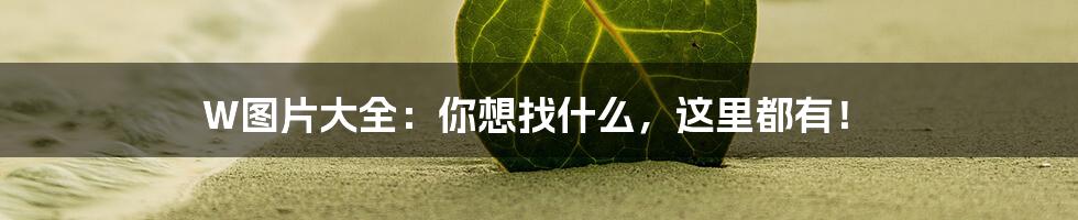 W图片大全:你想找什么,这里都有!