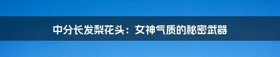 中分长发梨花头:女神气质的秘密武器