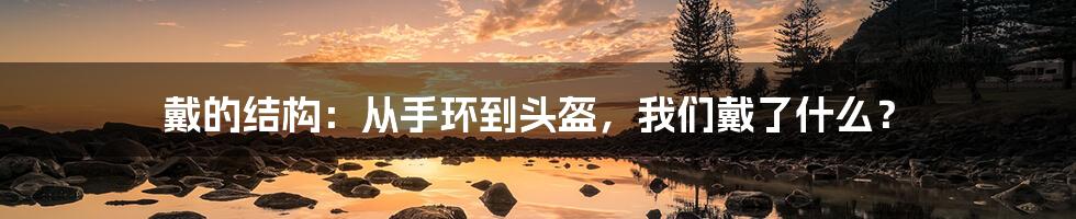 戴的结构:从手环到头盔,我们戴了什么?