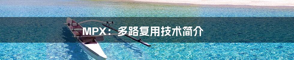 MPX:多路复用技术简介