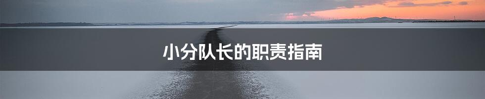 小分队长的职责指南