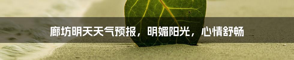 廊坊明天天气预报,明媚阳光,心情舒畅