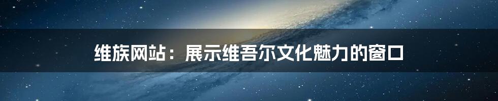 维族网站：展示维吾尔文化魅力的窗口