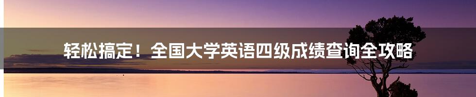 轻松搞定!全国大学英语四级成绩查询全攻略