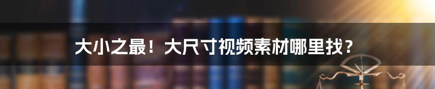大小之最!大尺寸视频素材哪里找?