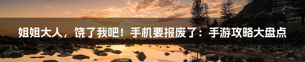 姐姐大人,饶了我吧!手机要报废了:手游攻略大盘点
